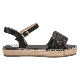 Small Swan Sandales Espadrilles Noires