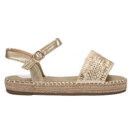 Small Swan Sandales Espadrilles Dorées d'or