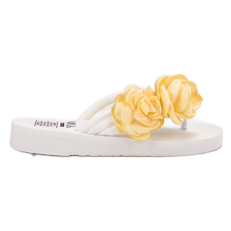 SHELOVET Tongs Légères Avec Fleurs blanche