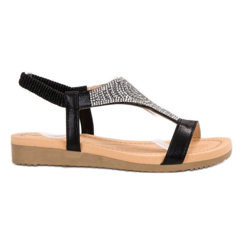 Top Shoes Sandales noires élégantes le noir