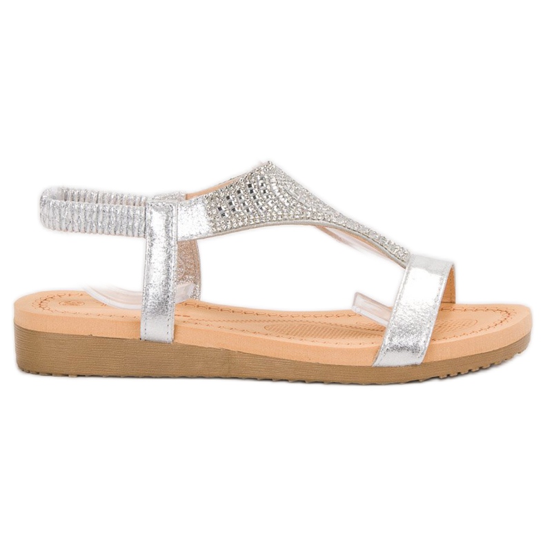 Top Shoes Sandales argentées élégantes gris