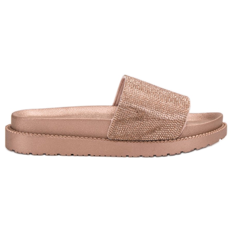 SHELOVET Pantoufles Avec Cristaux rose