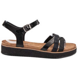 Bestelle Sandales à semelles pailletées noir