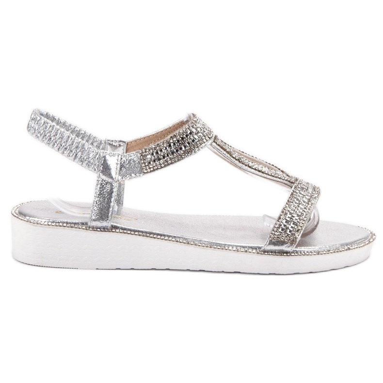SHELOVET Sandales Compensées Avec Élastique gris