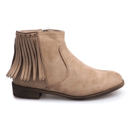Bottines en daim esprit bohème 8355 Beige
