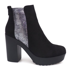Bottines En Daim Sur Un Poteau RBS-8 Noir le noir