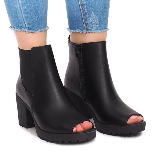 Bottines ouvertes sur poteau B2890 Noir le noir