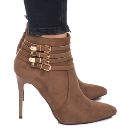 Bottines À Talons Hauts En Daim YS20-1 Kaki