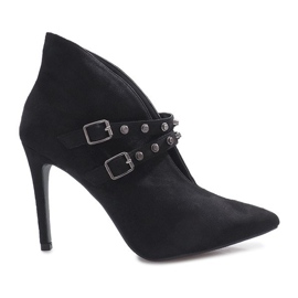 Boots noires à talon aiguille Karine le noir
