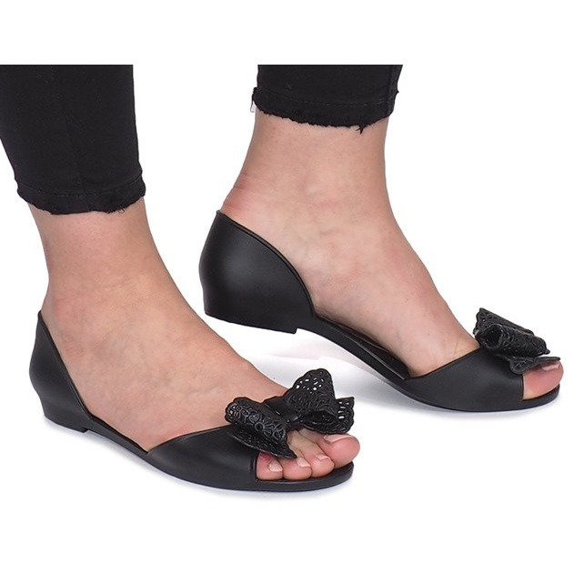 Sandales Meliski noires à nœud Delmar le noir