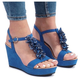 Sandales compensées Liris bleues
