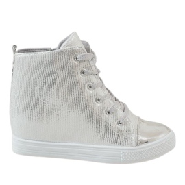 Baskets compensées argentées 29333-2 gris
