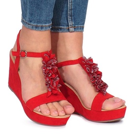 Sandales compensées Liris rouges Sandales compensées Liris rouges