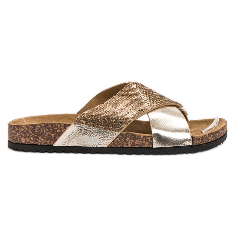 SHELOVET Chaussons dorés classiques d'or