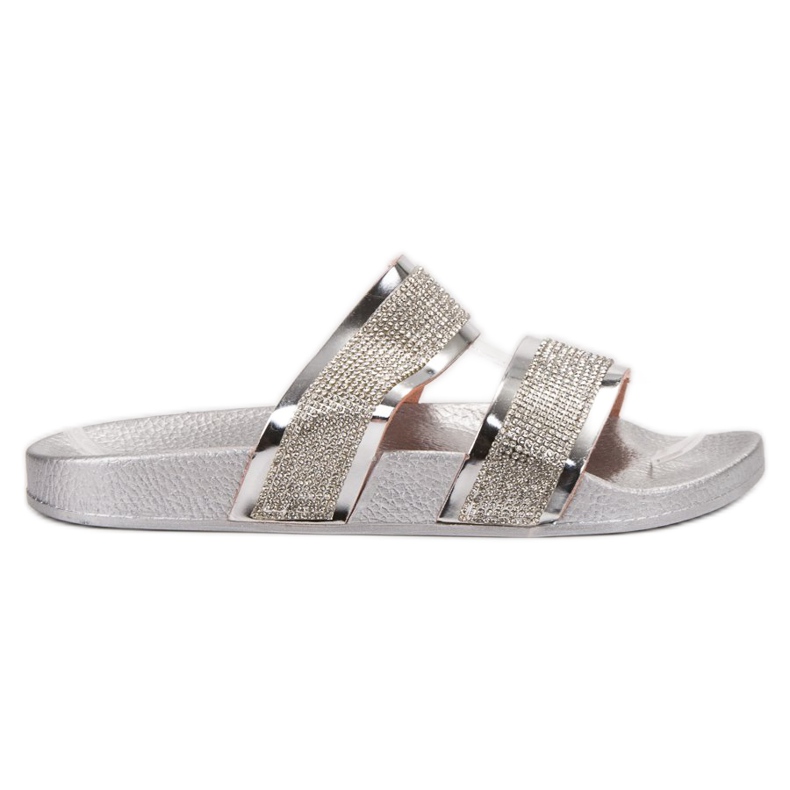 Erynn Pantoufles d'argent gris Erynn Pantoufles d'argent gris