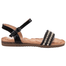 Emaks Sandales confortables pour femmes le noir