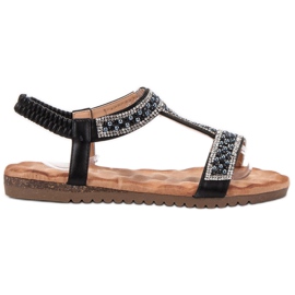 Emaks Sandales pour femmes décorées le noir Emaks Sandales pour femmes décorées le noir