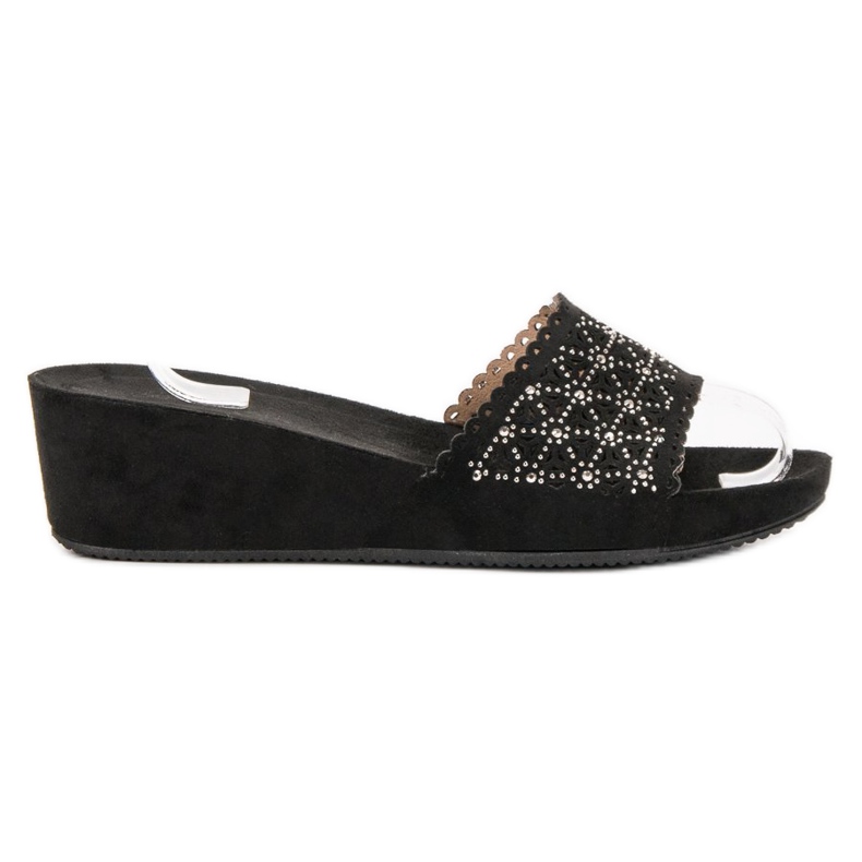 Primavera Chaussons compensés ajourés le noir Primavera Chaussons compensés ajourés le noir