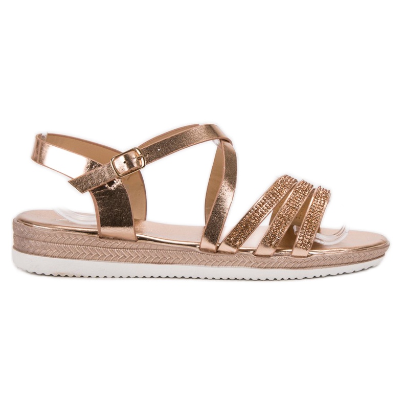 SHELOVET Sandales confortables en or rose d'or