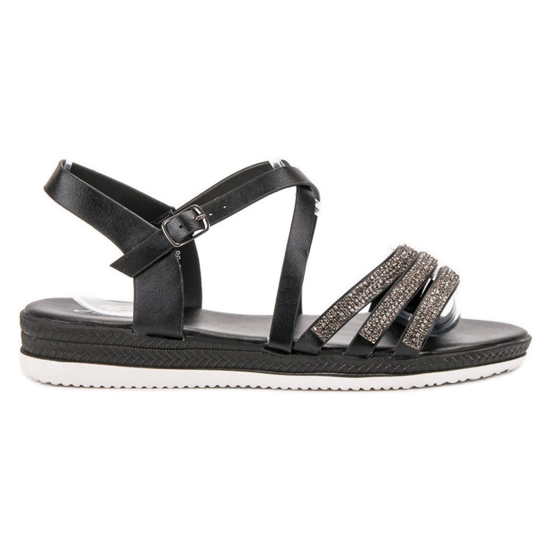 SHELOVET Sandales noires confortables le noir
