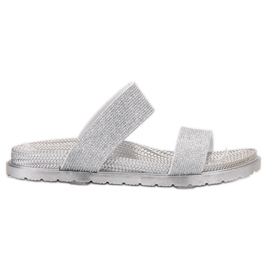 EXQUILY Pantoufles En Caoutchouc À La Mode gris