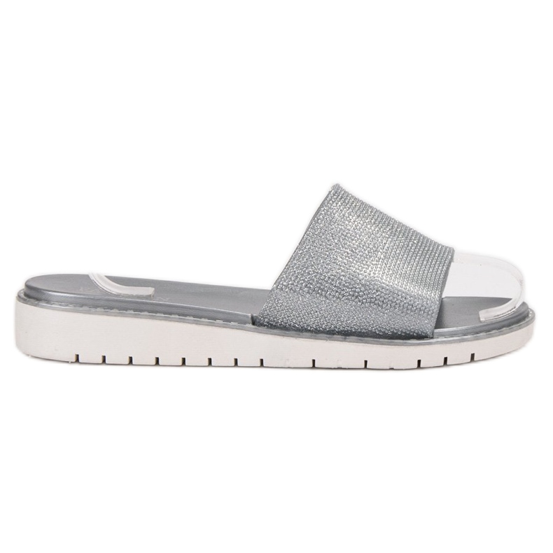 Fashion Pantoufles Brillantes À La Mode gris