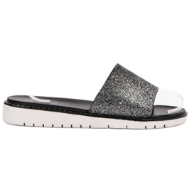 Fashion Pantoufles Brillantes À La Mode noir