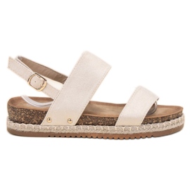 Bestelle Sandales À Paillettes beige Bestelle Sandales À Paillettes beige
