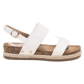 Bestelle Sandales À Paillettes blanche Bestelle Sandales À Paillettes blanche
