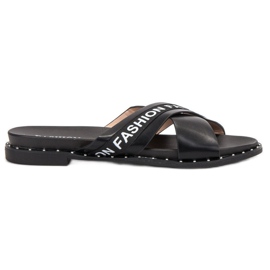 SHELOVET Pantoufles De Mode Noires le noir
