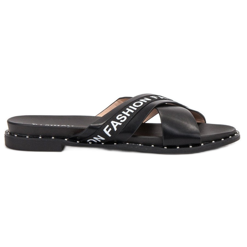 SHELOVET Pantoufles De Mode Noires le noir