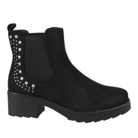 Kayla Shoes Bottes à talons isolées noires 88048