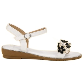 Forever Folie Sandales à fleurs blanc