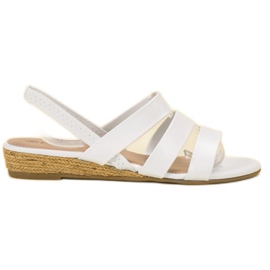 Fama Sandales en daim avec une bande élastique blanc