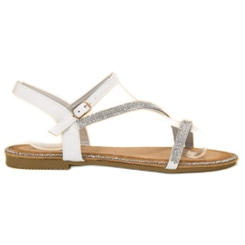 SHELOVET Sandales classiques avec zircone cubique blanche