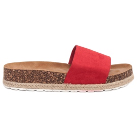 SHELOVET Espadrilles en daim rouge