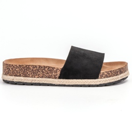 SHELOVET Espadrilles en daim noir