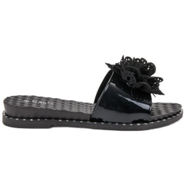 Kayla Pantoufles En Caoutchouc Noir