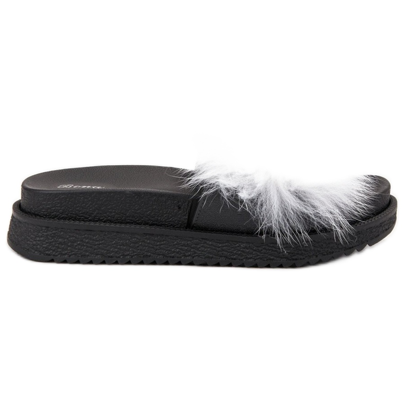 SHELOVET Pantoufles Avec Fourrure blanche