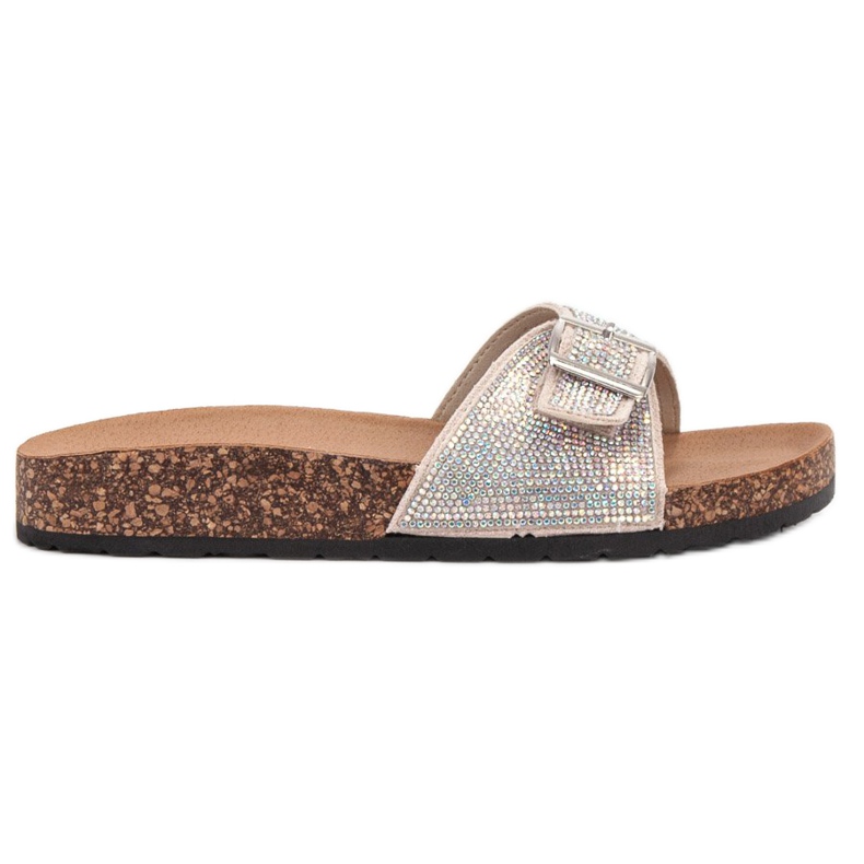 Marquiz Pantoufles Brillantes Avec Boucle brun