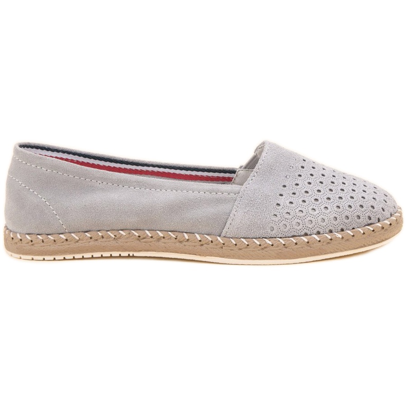 SHELOVET Espadrilles en cuir gris