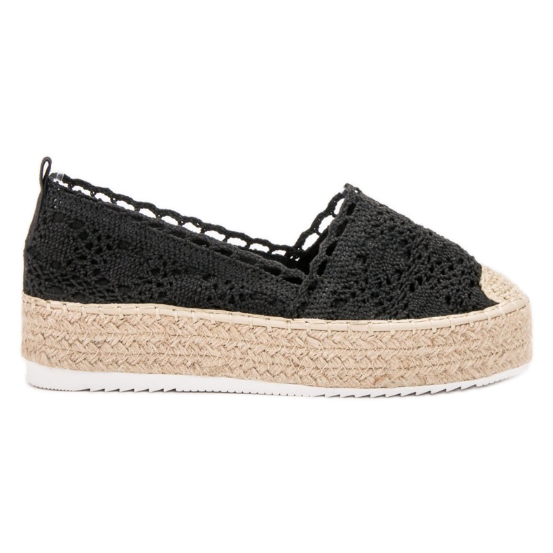 SHELOVET Espadrilles en dentelle le noir