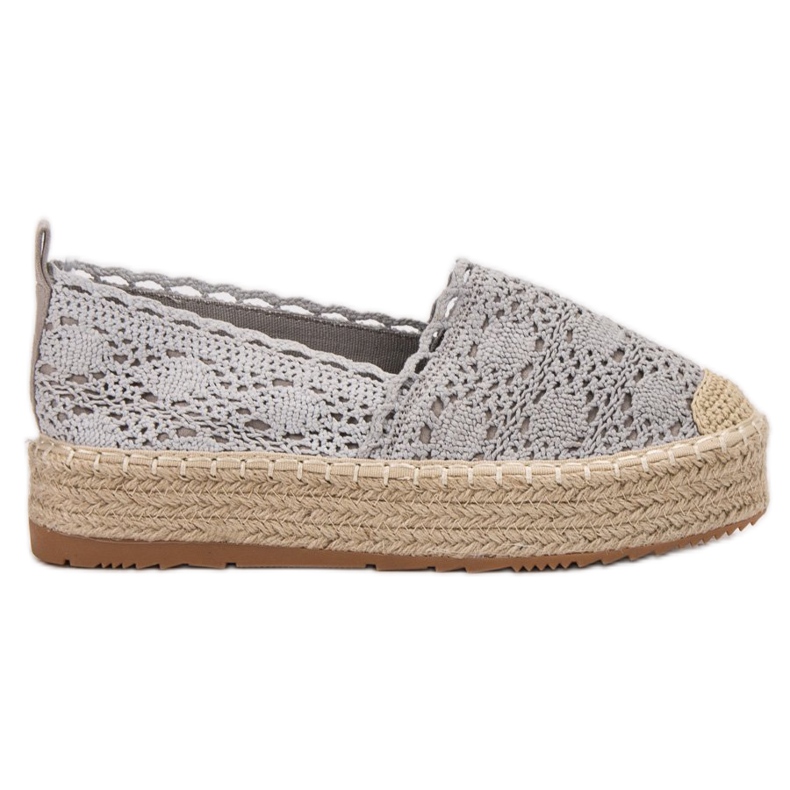 Diamantique Espadrilles Sur La Plateforme gris