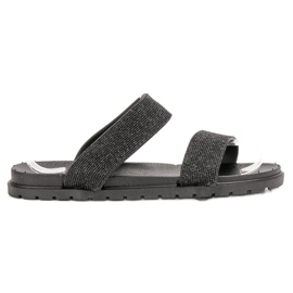 SHELOVET Pantoufles En Caoutchouc À Paillettes noir