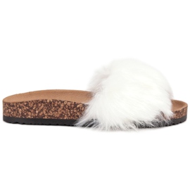 Bona Pantoufles Avec Fourrure blanc