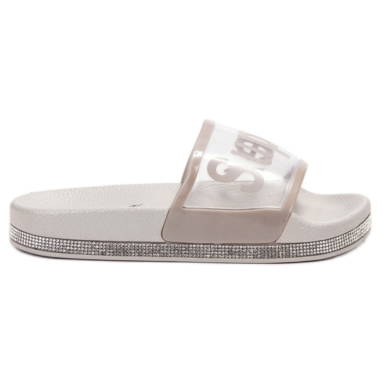Bona Des tongs transparentes gris