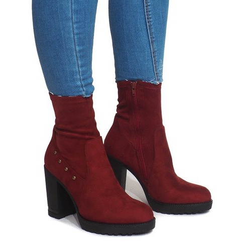 Bottines en daim BG-59 Rouge