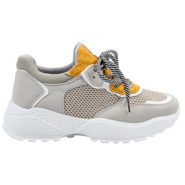 SHELOVET Baskets à la mode gris jaune