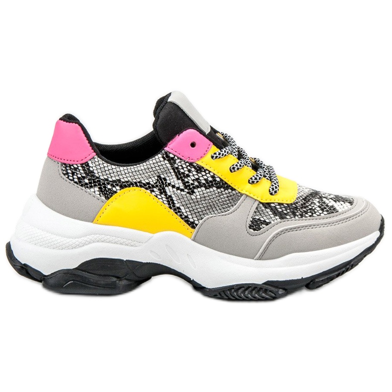SHELOVET Baskets colorées à imprimé serpent multicolore