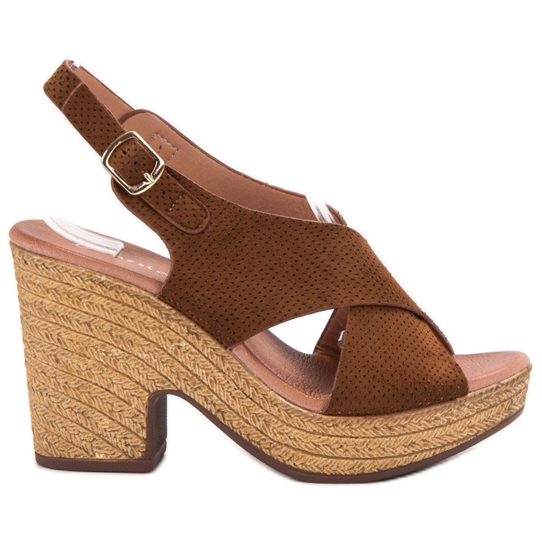 Anesia Paris Sandales légères à talons hauts brun